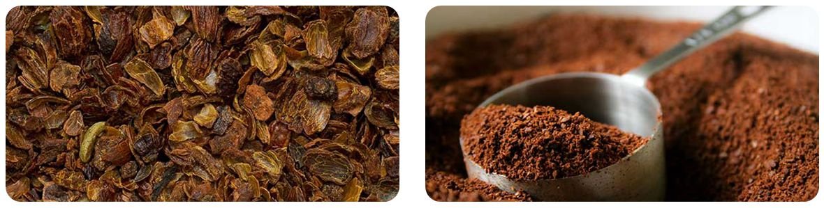 Coffee Husk and Coffee Grounds