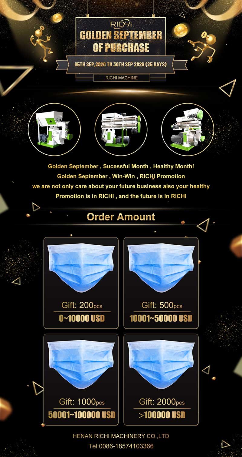 Richi September Gold Purchasing Festival Pellet Machine Promotion