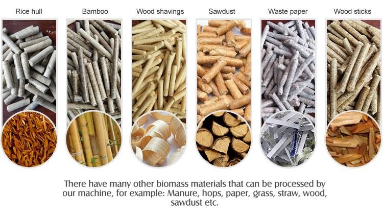 Types of biomass pellets